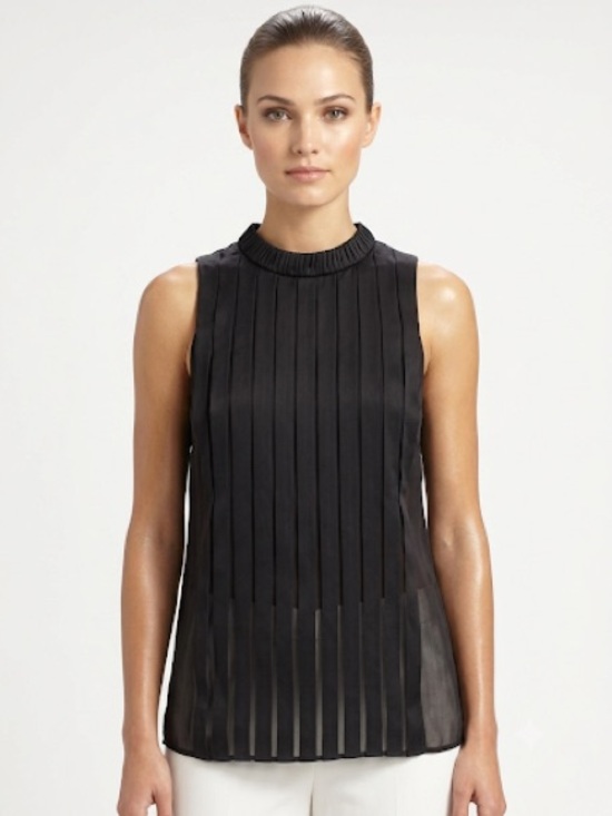 Banana Republic Tops - 100% Silk Banana Republic Sleeveless Pleated Black Women's Top size Small